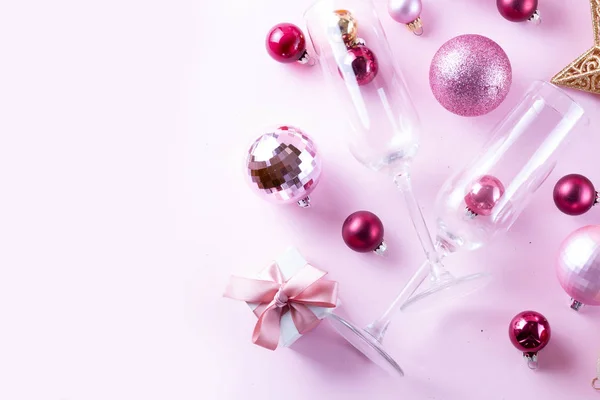 Kerstfeest met champagne — Stockfoto