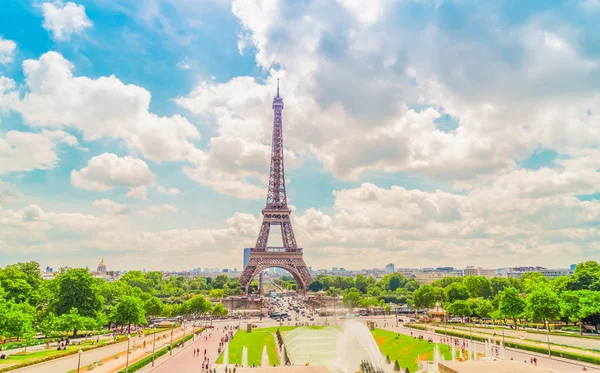 Eiffelturné och från Trocadero, Paris — Stockfoto