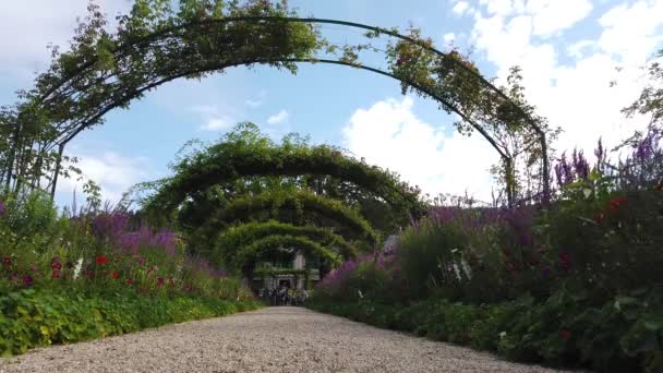 Zielona galeria ogrodów Gverny — Wideo stockowe