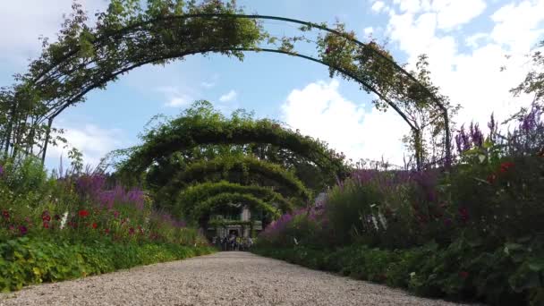 Gverny green garden gallery — Stock Video