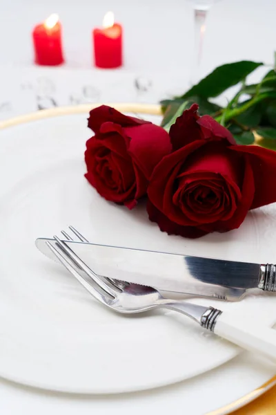 バレンタインの日の夕食 — ストック写真