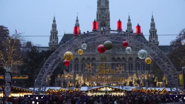 Mercado navideño de Viena — Vídeo de stock