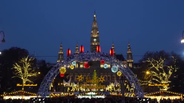 维也纳圣诞市场 — 图库视频影像