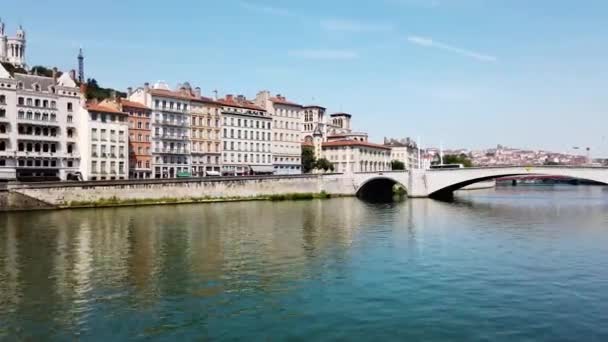 Lyon, France in a beautiful summer day — Stock Video