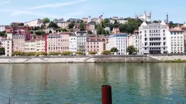 Lyon, Frankreich an einem schönen Sommertag — Stockvideo