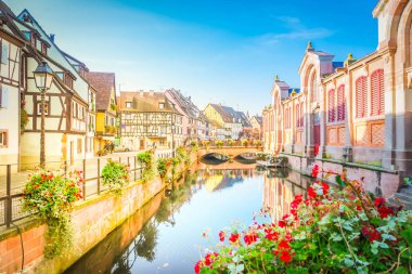 Colmar, güzel şehir Alsace, Fransa