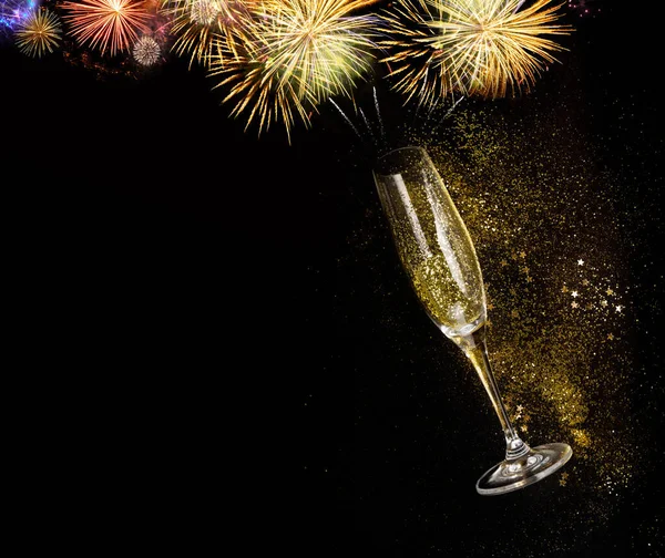 Natal amd Feliz Ano Novo Champagne — Fotografia de Stock