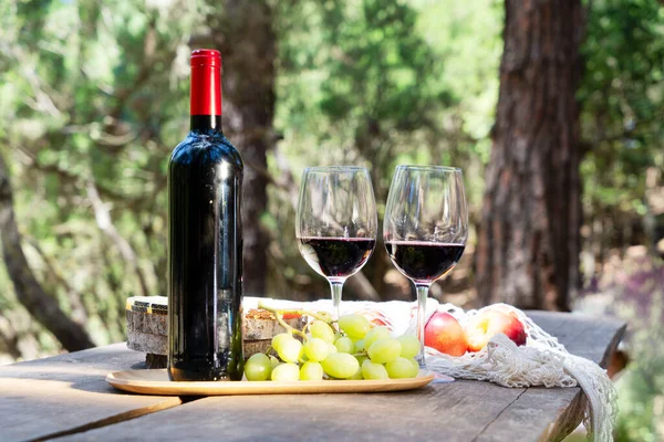 Picnic with wine — Stock Photo, Image