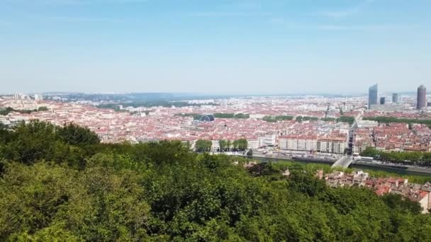 Lyon, France par une belle journée d'été — Video