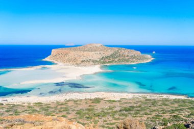 Balos sahilinin güzel doğası, Girit Yunanistan, ahenkli