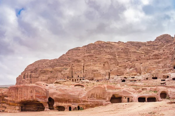 Forntida Övergivna Klippstaden Petra Jordanien Petra Ett Världens Sju Nya — Stockfoto