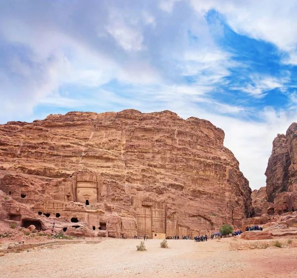 Antigua Ciudad Rocosa Abandonada Petra Jordania Petra Una Las Nuevas — Foto de Stock