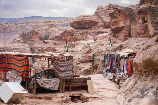 Lugar Comercio Una Antigua Ciudad Rocosa Abandonada Petra Jordania Petra — Foto de Stock