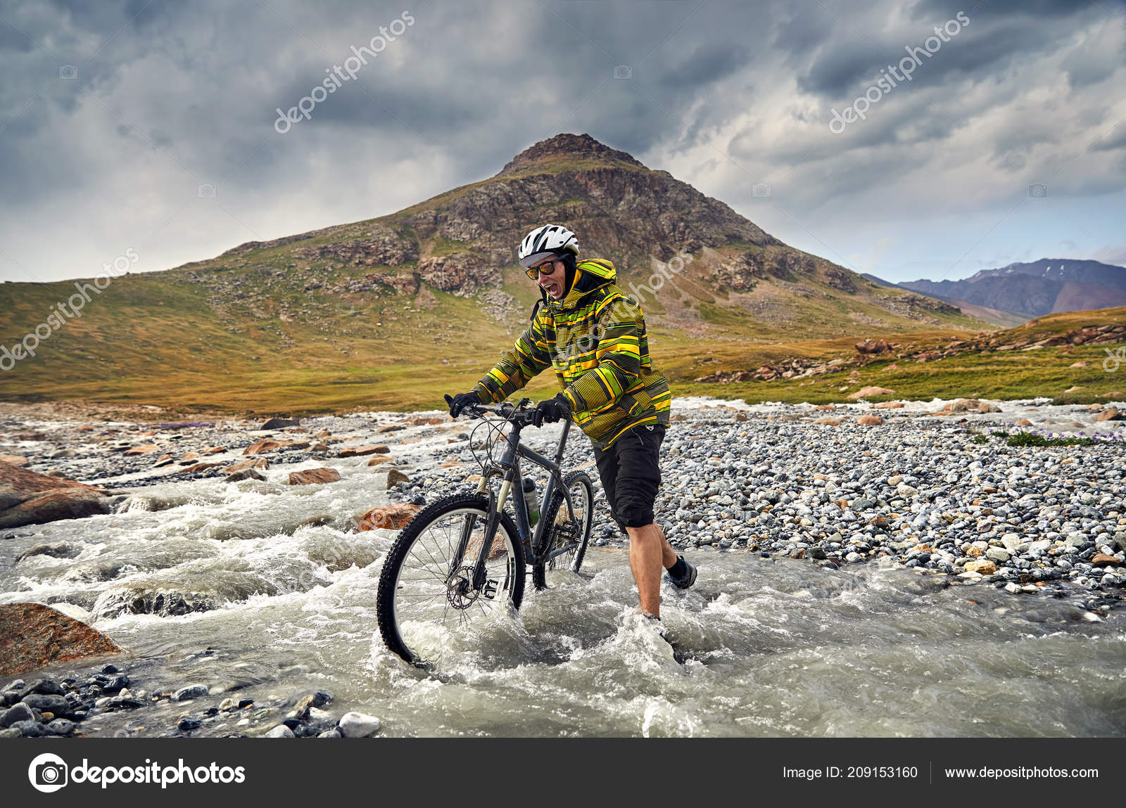man on mountain bike