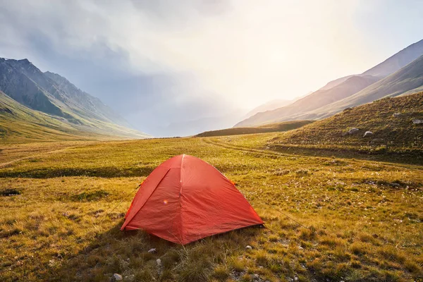 Campeggio in montagna — Foto Stock