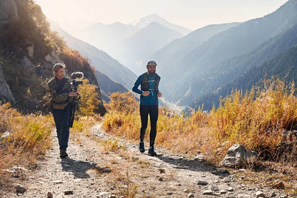 Trail in esecuzione film dietro le quinte — Foto Stock