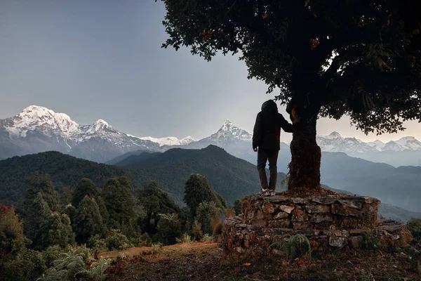 Trekking sulle montagne dell'Himalaya — Foto Stock