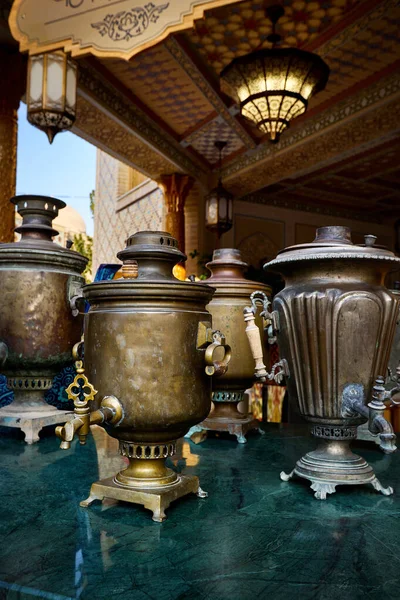 Özbekistan Daki Semerkant Ebedi Şehri Boqiy Shahar Registan Kompleksindeki Çay — Stok fotoğraf