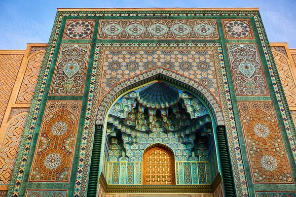 Facade Mosaic Arch Gate Mosque Samarkand Eternal City Boqiy Shahar — Stock Photo, Image