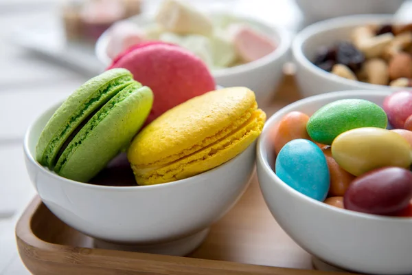 Different color sweets on bowl — Stock Photo, Image