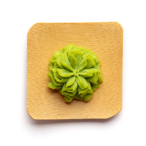 Wasabi portion on bamboo plate — Stock Photo, Image