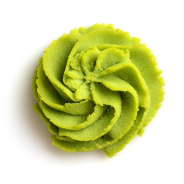 Beyaz arkaplanda Wasabi bölümü.