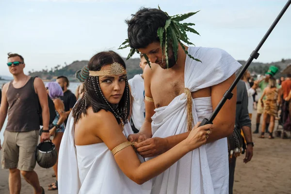 Cleopatra na Freak parade. Karneval v Arambol, Goa, Indie. 8. února 2018 — Stock fotografie