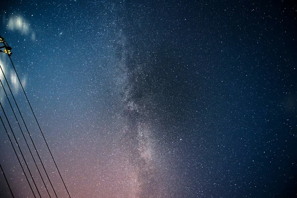 Céu estrelado noite com Via Láctea. — Fotografia de Stock