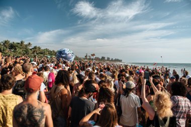 Ucube geçit töreni. Arambol, Goa, India karnaval. 8 Şubat 2018