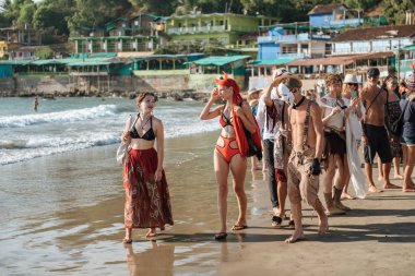Ucube geçit töreni. Arambol, Goa, India karnaval. 8 Şubat 2018