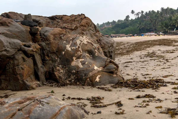 Shiva face on Vagator beach in Goa, India — Stock Photo, Image