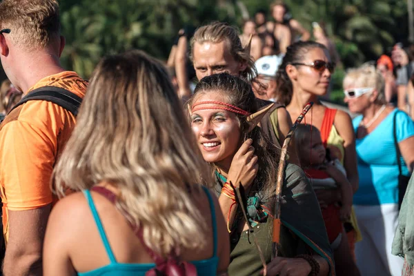 Freak parade. Karneval v Arambol, Goa, Indie. 8. února 2018 — Stock fotografie