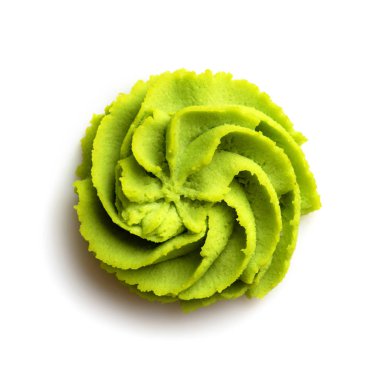 Beyaz arkaplanda Wasabi bölümü.