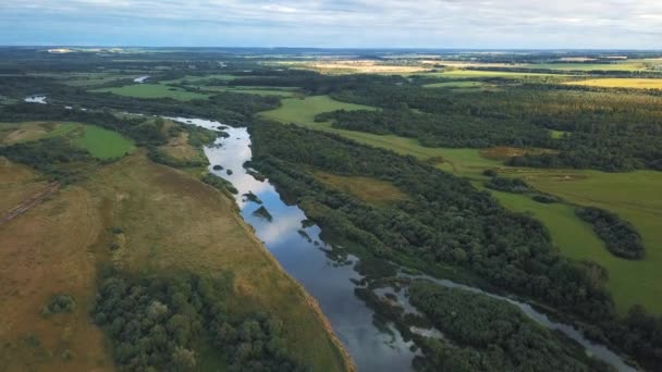 Drone Opnames Vlucht Rivier Rusland — Stockvideo