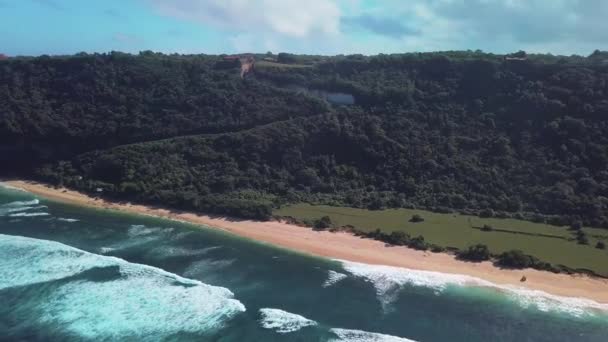 Drone View Nyang Nyang Beach Bali Indonesië — Stockvideo