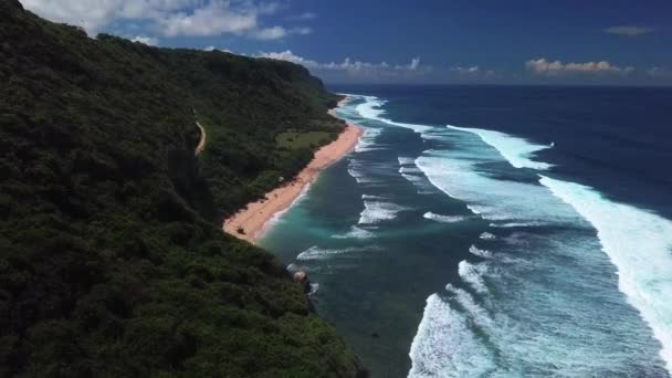 Προβολή Κηφήνας Στην Παραλία Nyang Nyang Μπαλί Ινδονησία — Αρχείο Βίντεο