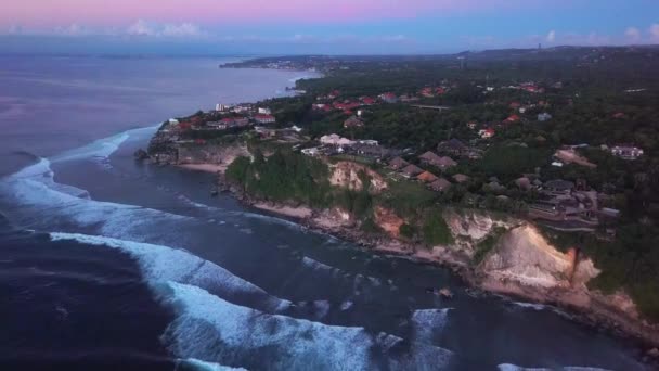 Zonsondergang Tijd Uluwatu Strand Bali — Stockvideo