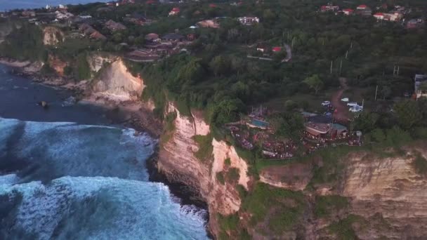 Heure Coucher Soleil Sur Plage Uluwatu Bali — Video