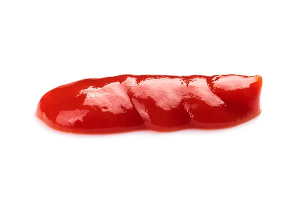 Red ketchup tomato sauce closeup isolated on white background — Stock Photo, Image