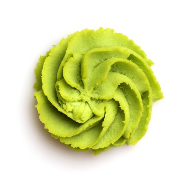 Beyaz arkaplanda Wasabi bölümü.