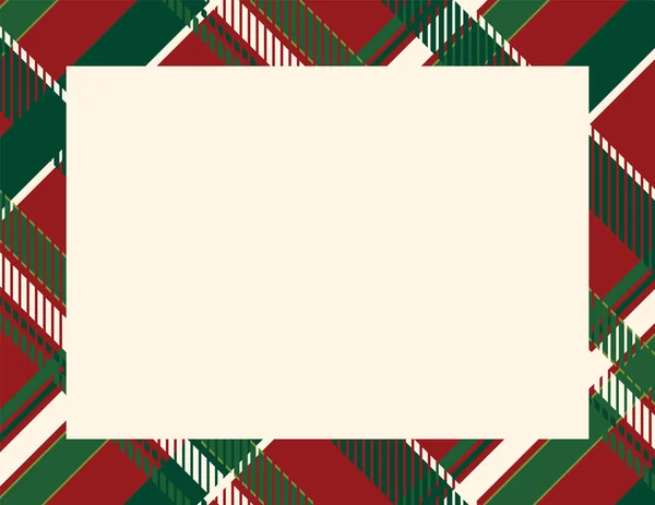 Plaid Tartan Frame Use Background Winter Holiday Woodsy Themes — Stock Vector