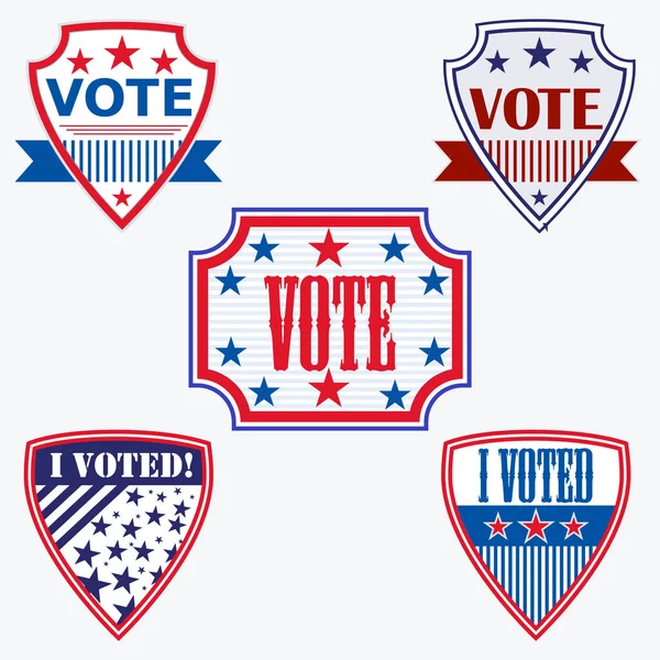 Badges Vote Avec Vote Texte Voté — Image vectorielle