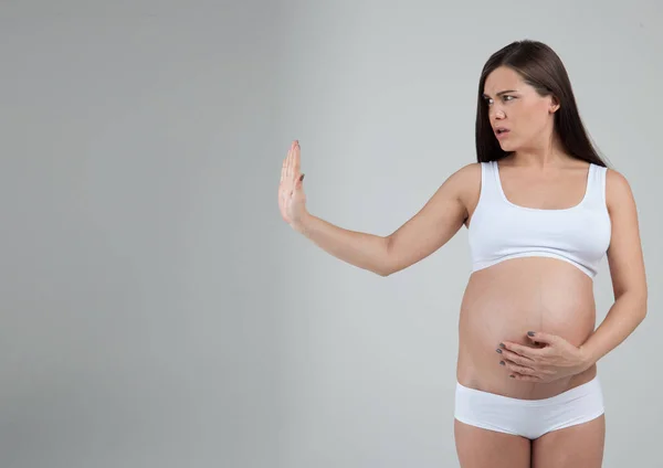 Mulher grávida disse NÃO — Fotografia de Stock