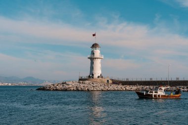 Antalia 'da Feneri' nin deniz manzarası