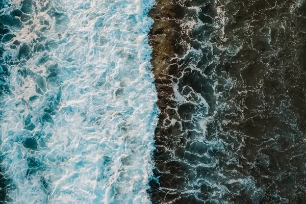 Top view on rocks under water