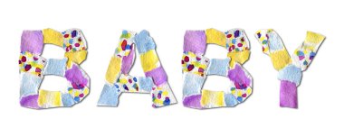 Kolaj kelime bebek kağıttan yapılmış