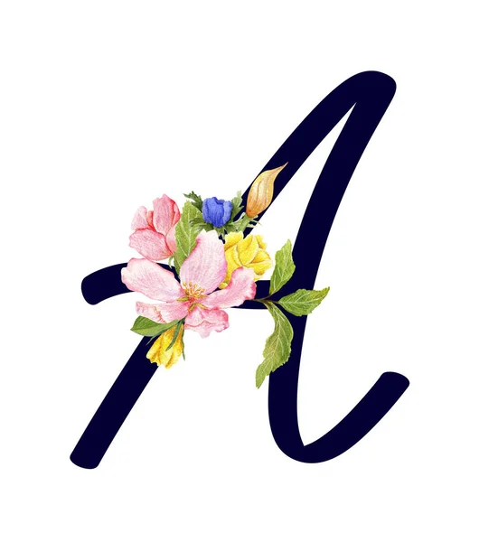 ABC květinové množina A — Stock fotografie