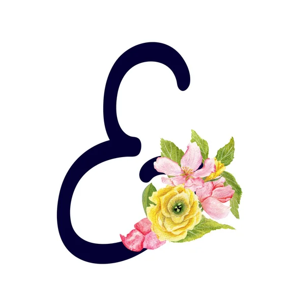 ABC floral instellen ampersand — Stockfoto