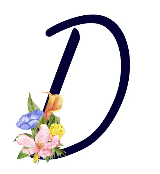 ABC floral reeks D — Stockfoto