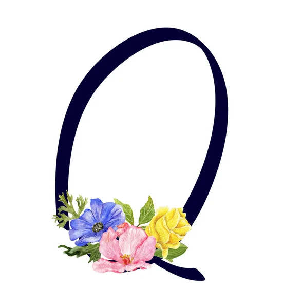 ABC floral set Q — Stockfoto